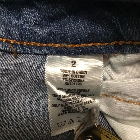 Aeropostale Ankle Straight Jeans. Distressed,Frayed Hem, Color Blocking. Sz 2 - Picture 6 of 11